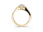 Solitaire Engagement Ring Setting for Marquise Center with Channel Accents and Prong Head in Yellow Gold