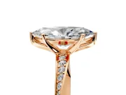 Side Accent Engagement Ring Setting for Marquise Center with Accent Shoulders and Prong Head in Rose Gold