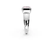 Solitaire Engagement Ring Setting for Fancy Pink Princess Cut Center with Wide Band and Bezel Head in Platinum