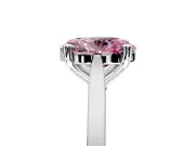 Solitaire Engagement Ring Setting for Fancy Pink Oval Center with Tapered Shoulders and Prong Head in Sterling Silver