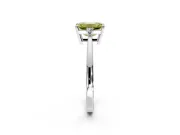 3 Stone Engagement Ring Setting for Fancy Yellow Emerald Cut Center with Low-Set Round Cut Accents and Prong Head in Platinum