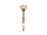 Solitaire Engagement Ring Setting for Fancy Yellow Asscher Cut Center with Large Accents and Prong Head in Rose Gold