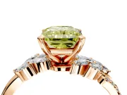 Solitaire Engagement Ring Setting for Fancy Yellow Radiant Cut Center with Marquise Accent Twist Band and Prong Head in Rose Gold