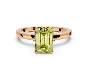 Solitaire Engagement Ring Setting for Fancy Yellow Emerald Cut Center with Plain Band and Tulip Prong Head in Rose Gold
