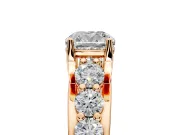 Solitaire Engagement Ring Setting for Cushion Cut Center with Graduated Shared Prongs and Prong Head in Rose Gold