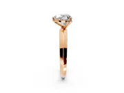 Solitaire Engagement Ring Setting for Heart-Shaped Center with Wide Knife Ridge Band and Prong Head in Rose Gold