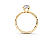 Minimalist Solitaire Engagement Ring Setting for Marquise Center with Thin Band and Prong Head in Yellow Gold
