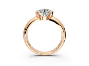Tension Engagement Ring Setting for Round Cut Center with Wide Flat Band and Tension Head in Rose Gold