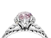 Halo Engagement Ring Setting for Fancy Pink Marquise Center with Rope Twist Split Shank and Prong Head in Platinum