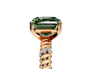 Rope Engagement Ring Setting for Fancy Green Asscher Cut Center with Accent Shoulders and Prong Head in Rose Gold