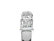 Princess Cut Lab-Grown Diamond 5 Stone Channel Wedding Band with Bar Prongs in White Gold