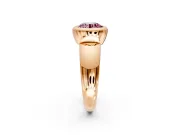 Solitaire Engagement Ring Setting for Fancy Pink Round Cut Center with Wide Band and Bezel Head in Rose Gold