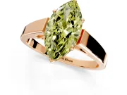 Solitaire Engagement Ring Setting for Fancy Yellow Marquise Center with Tapered Split Shoulders and Prong Head in Rose Gold