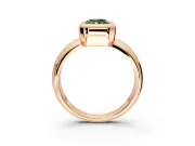 Solitaire Engagement Ring Setting for Fancy Green Radiant Cut Center with Wide Band and Bezel Head in Rose Gold