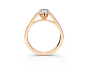 Solitaire Engagement Ring Setting for Marquise Center with Tapered Split Shoulders and Prong Head in Rose Gold