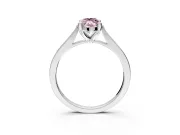 Solitaire Engagement Ring Setting for Fancy Pink Marquise Center with Tapered Shoulders and Prong Head in White Gold