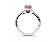 Solitaire Engagement Ring Setting for Fancy Pink Radiant Cut Center with Knife Ridge Band and Claw Prong Head in White Gold