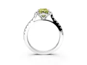 Floral Engagement Ring Setting for Fancy Yellow Radiant Cut Center with Pave Band and Floral Prong Head in Sterling Silver