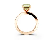 Solitaire Engagement Ring Setting for Fancy Yellow Asscher Cut Center with Channel Baguette Band and Prong Head in Rose Gold