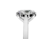 Solitaire Engagement Ring Setting for Oval Center with Tapered Shoulders and Prong Head in Platinum