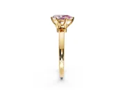 Solitaire Engagement Ring Setting for Fancy Pink Pear-Shaped Center with Plain Band and Tulip Prong Head in Yellow Gold