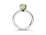 Solitaire Engagement Ring Setting for Fancy Yellow Cushion Cut Center with Wire Band and Prong Head in Platinum