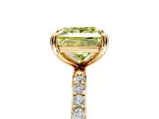 Solitaire Engagement Ring Setting for Fancy Yellow Princess Cut Center with Pave Accents and Prong Head in Yellow Gold