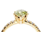 Solitaire Engagement Ring Setting for Fancy Yellow Marquise Center with Large Accents and Prong Head in Yellow Gold