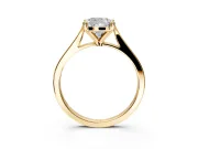 Solitaire Engagement Ring Setting for Cushion Cut Center with Tapered Shoulders and Prong Head in Yellow Gold