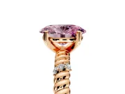 Rope Engagement Ring Setting for Fancy Pink Oval Center with Accent Shoulders and Prong Head in Rose Gold