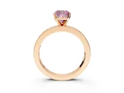 Solitaire Engagement Ring Setting for Fancy Pink Cushion Cut Center with Channel Baguette Band and Prong Head in Rose Gold