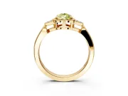 Cluster Engagement Ring Setting for Fancy Yellow Pear-Shaped Center with Milgrain Shoulder Clusters and Prong Head in Yellow Gold