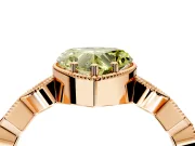 Milgrain Bezel Engagement Ring Setting for Fancy Yellow Heart-Shaped Center with Marquise Stations and Bezel Head in Rose Gold