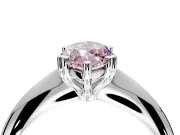Solitaire Engagement Ring Setting for Fancy Pink Marquise Center with Reverse Tapered Band and Prong Head in Platinum