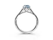 Solitaire Engagement Ring Setting for Fancy Blue Oval Center with Cathedral Band and Prong Head in Platinum