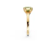 Solitaire Engagement Ring Setting for Fancy Yellow Asscher Cut Center with Plain Split Shank and Prong Head in Yellow Gold