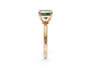 Minimalist Solitaire Engagement Ring Setting for Fancy Green Princess Cut Center with Thin Band and Prong Head in Rose Gold