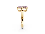 Solitaire Engagement Ring Setting for Fancy Pink Marquise Center with Plain Band and Flat Tab Prong Head in Yellow Gold