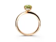 Solitaire Engagement Ring Setting for Fancy Yellow Radiant Cut Center with Fine Pave Band and Prong Head in Rose Gold