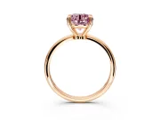 Minimalist Solitaire Engagement Ring Setting for Fancy Pink Round Cut Center with Thin Band and Prong Head in Rose Gold