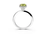 Solitaire Engagement Ring Setting for Fancy Yellow Round Cut Center with Fine Wire Band and Prong Head in Platinum