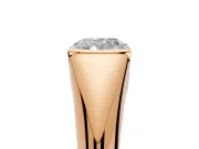 Tension Engagement Ring Setting for Cushion Cut Center with Wide Tapered Band and Tension Head in Rose Gold