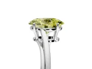 Solitaire Engagement Ring Setting for Fancy Yellow Oval Center with Plain Bypass Twist Band and Prong Head in Sterling Silver