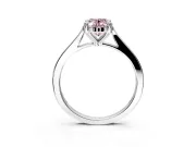 Solitaire Engagement Ring Setting for Fancy Pink Oval Center with Tapered Shoulders and Prong Head in Sterling Silver