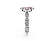 Solitaire Engagement Ring Setting for Fancy Pink Marquise Center with Marquise Panel Band and Prong Head in Platinum