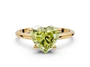 Minimalist Solitaire Engagement Ring Setting for Fancy Yellow Heart-Shaped Center with Thin Band and Prong Head in Yellow Gold