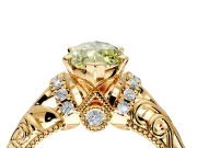 Solitaire Engagement Ring Setting for Fancy Yellow Marquise Center with Filigree Accent Basket and Prong Head in Yellow Gold