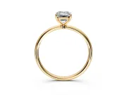 Solitaire Engagement Ring Setting for Emerald Cut Center with Straight Thin Band and Prong Head in Yellow Gold