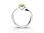 Bezel Engagement Ring Setting for Fancy Yellow Radiant Cut Center with Wide Channel-Set Band and Bezel Head in Platinum