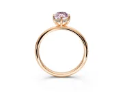 Hidden Halo Engagement Ring Setting for Fancy Pink Marquise Center with Thin Round-Wire Band and Prong Head in Rose Gold